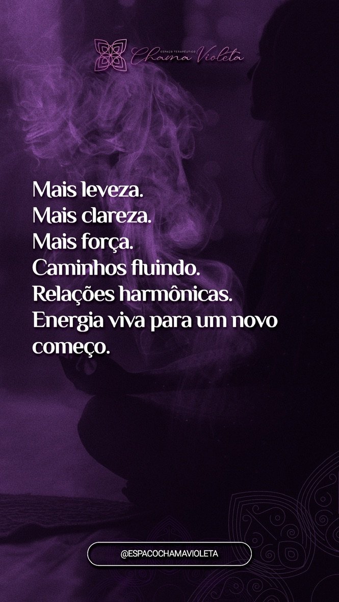 Imagem em tons violetas associada a leveza, clareza e renovação energética